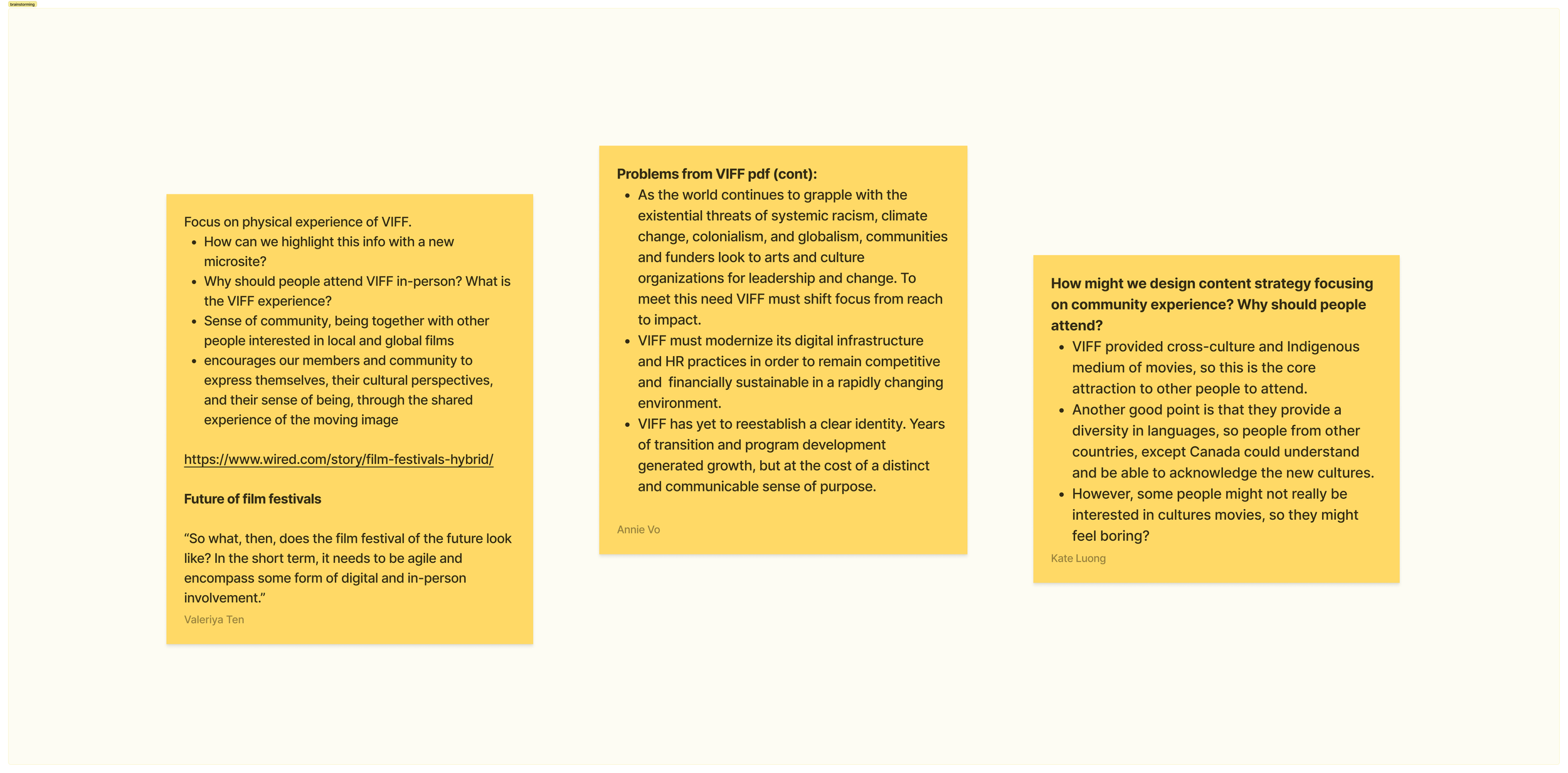 Image of team brainstorming sticky notes